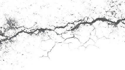 Fototapeta premium Cracked white plaster wall texture with jagged fracture surface details. Plaster texture with cracks on white surface for background and overlay 