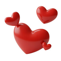 Floating Red Hearts on Black Background Valentines Day Romantic Design Concept and Love Theme