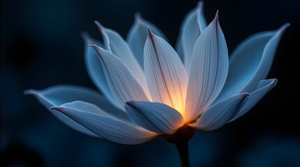 Floating Dark Silver & Ice-Blue Translucent Petals