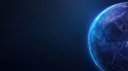 Fototapeta premium Stunning Earth Display with Network Connections and Dark Background