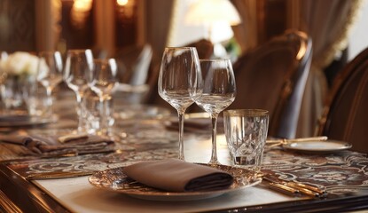 Luxurious dining table setting