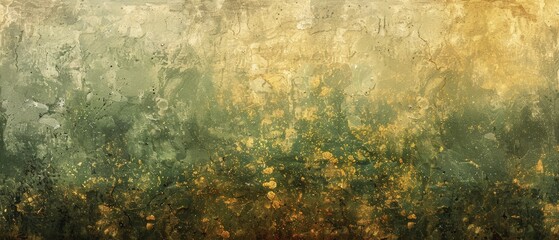 Gradient of spring moss on ancient stone in forest green and umber  raw