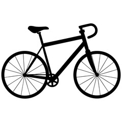Minimal Flat Bicycle Silhouette with Sharp Edges &ndash; Isolated Vector Illustration