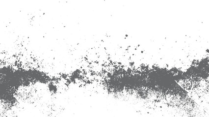 Coal dust texture with black powder particles on white background. Black powder texture of coal dust top view isolated on white 