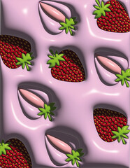 strawberry on a white