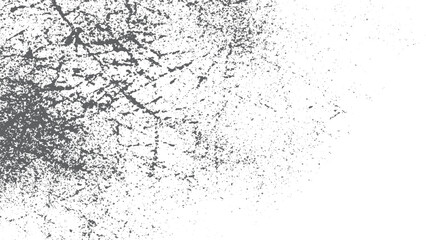 Isolated black coal dust texture top view on clean white background. Black powder dust texture with coal particles on white background