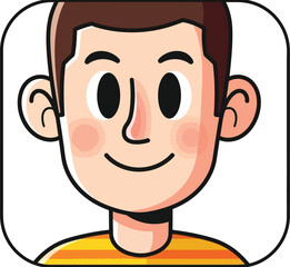 Obraz premium Cartoon man with striped shirt, illustration VECTOR