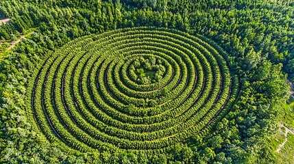 Overhead shot highlighting radial arrangement with soft blur from slow shutter speed