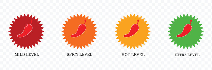 Spicy level labels .Eps 10.Vector background .