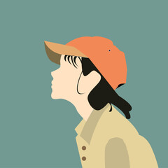 girl with a cap illustration