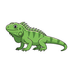 Obraz premium Iguana cartoon character isolated on a white background