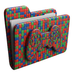 Game folder icon isolated on transparent background