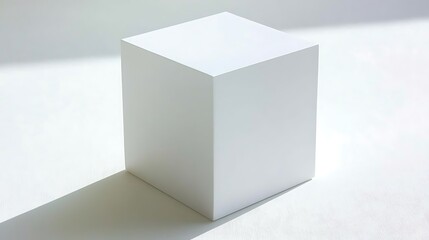 Minimal composition focusing solely on box with isolated clean background for commercial use