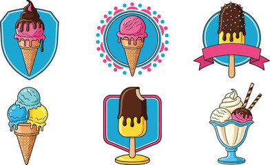 Ice Cream Illustrations, Summer Treats VECTOR