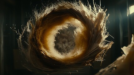 Fototapeta premium Macro shot focusing on texture of paper fibers on the plain bill side with blurred edges