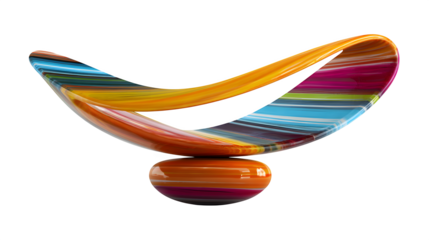 Abstract object leaning to the right with tilted balance