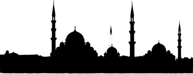 "Mosque Silhouette SVG Bundle | Islamic Mosque Clipart PNG for Ramadan & Eid Crafts"