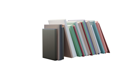 Photo of stack of books isolated on transparent background