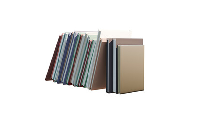 Photo of assorted books isolated on transparent background