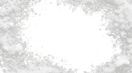 white christmas snow frame isolated