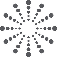 Gray Circular Burst Pattern, Abstract Radial Dot Circle Design on White Background