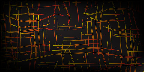 Modern art black background whit mesh. Red yellow grunge combustion isolated on a black background. Abstract 3d best art
