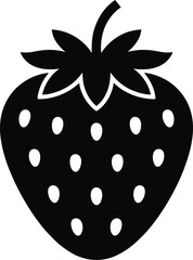 Black silhouette of a strawberry fruit food