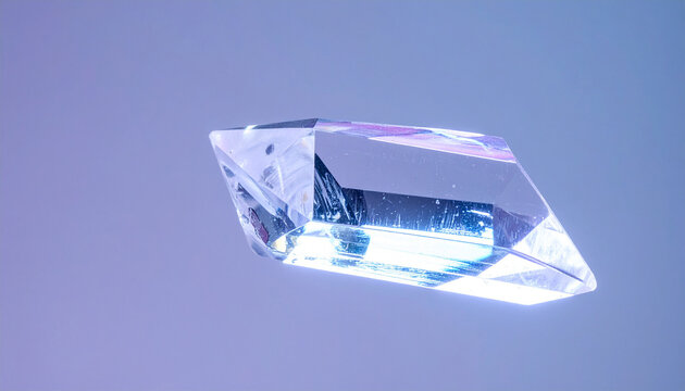 Floating crystal shard with glowing edges. Abstract gem design.