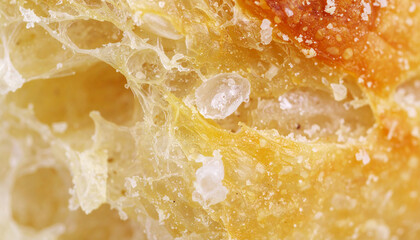 Ciabatta, sourdough bread texture macro shot