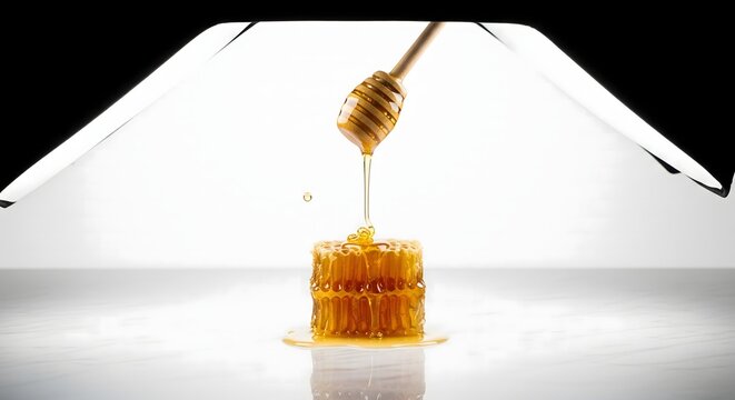 Modern, crisp styling focused purely on honey forms.