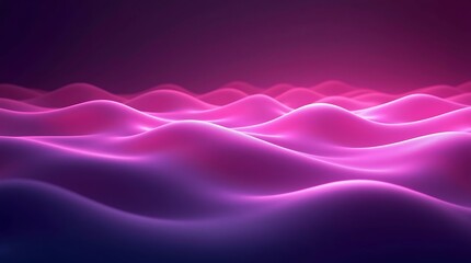 Abstract neon pink and purple wave landscape