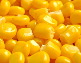 Fototapeta premium Close-up of many yellow corn kernels