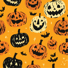 Seamless pattern of halloween Day with Jack o’lantern