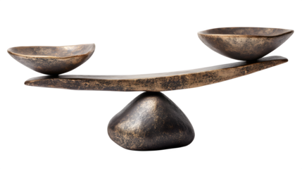 Decorative object with uneven arms and balance