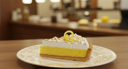 Delicious, fresh slice of cheesecake with a strawberry on a white plate