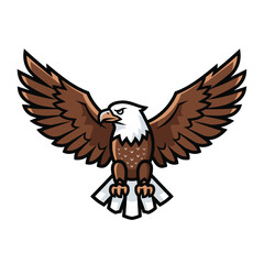 Fototapeta premium Eagle cartoon character isolated on a white background