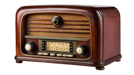 vintage radio isolated on white