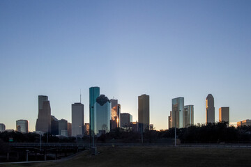 Obraz premium Houston Texas Skyline at Sunrise 