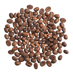 Obraz premium Fresh roasted coffee beans arranged in circular pattern, showcasing rich textures and colors