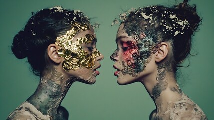 Side profile showing reflective gold surfaces and bill textures in sharp clarity, minimal shadow interference