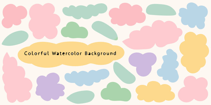 Abstract pastel watercolor shapes background design