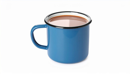 Hot chocolate in vintage enamel mug