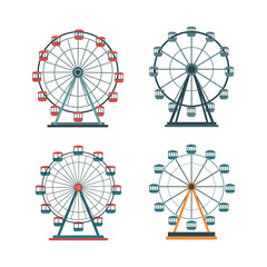 Ferris Wheel Collection Amusement Park Attractions