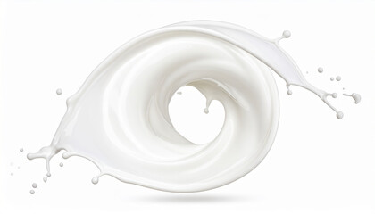 wirl of creamy milk splash on white background