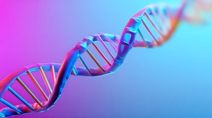 Dna strand rotating on gradient background