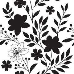 Seamless floral pattern with flowers and leaves for decoration and design