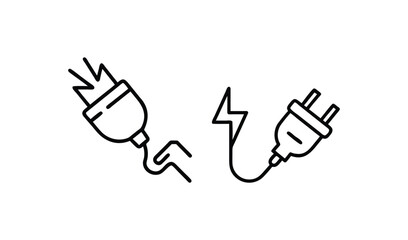 Obraz premium Electrical plug and socket with lightning bolt symbol