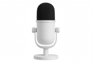Studio microphone on transparent background, ideal for projects related to podcasting, broadcasting, streaming, audio recording, and voice communication