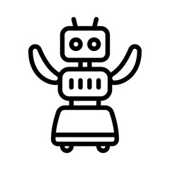 robot dance outline icon. robot entertainment black line illustration.