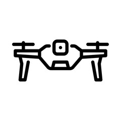 drone outline icon. quadcopter black line illustration.
